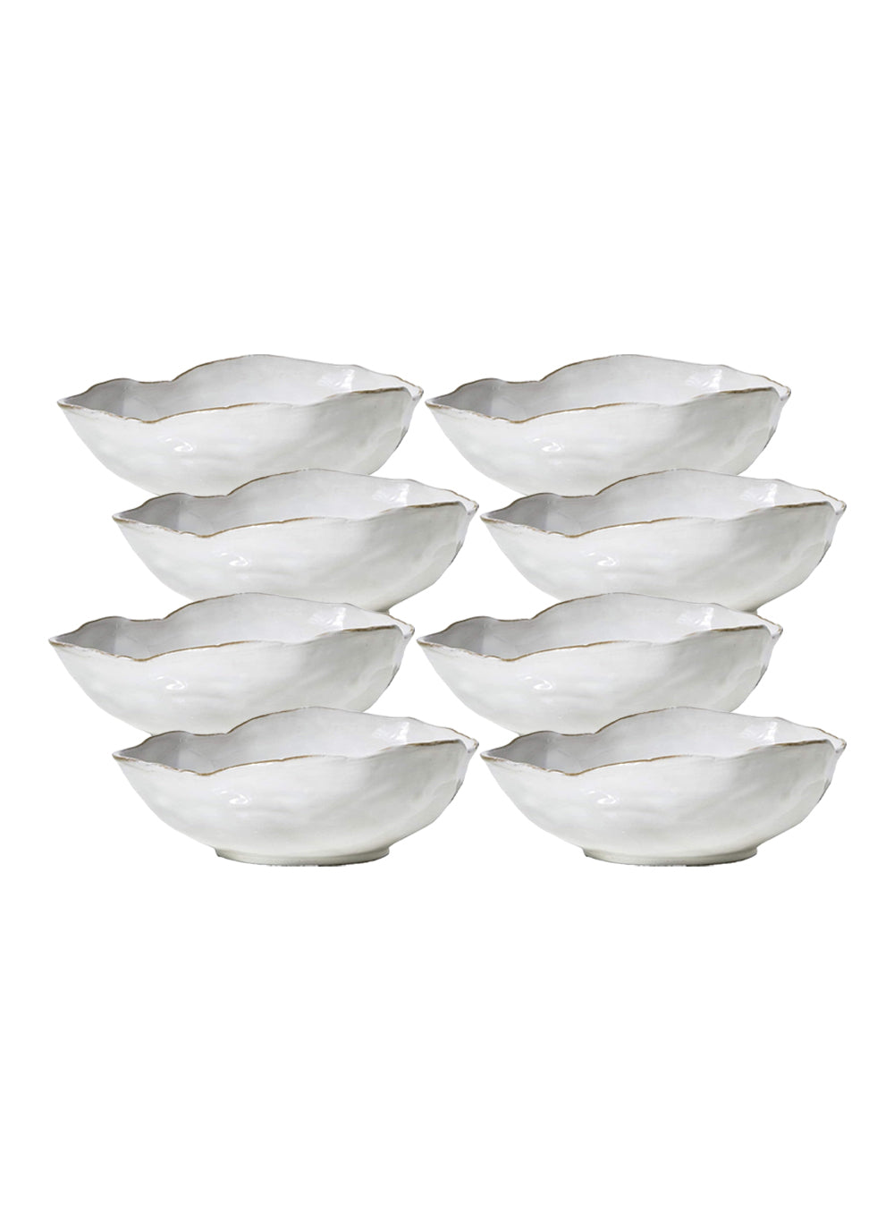 Free-Form Edge Glazed Ceramic Bowl, in 4 Sizes