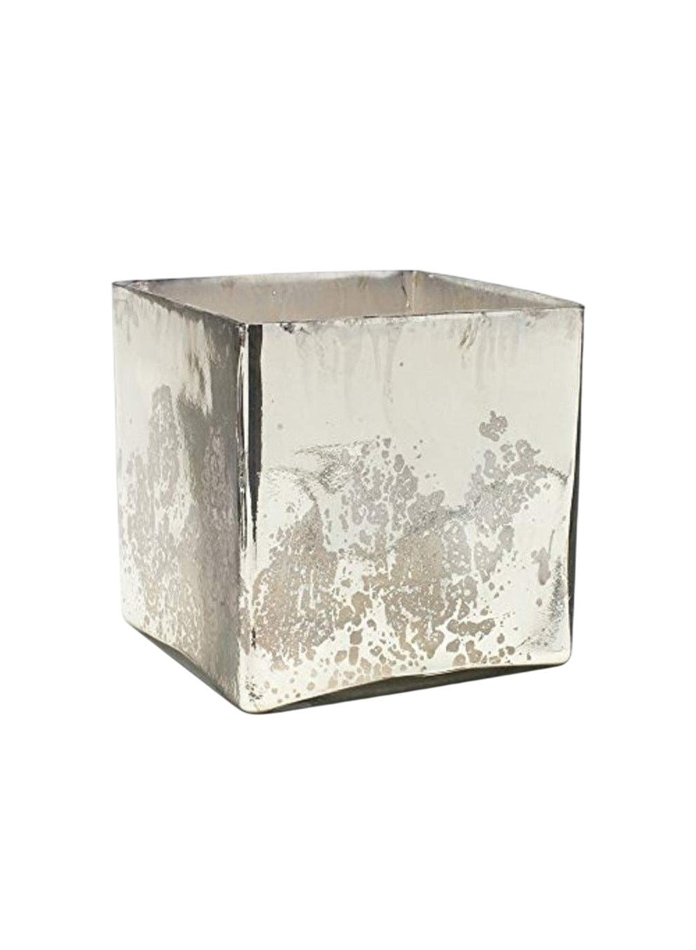 Silver Mercury Glass Cube Vase, in 2 Sizes