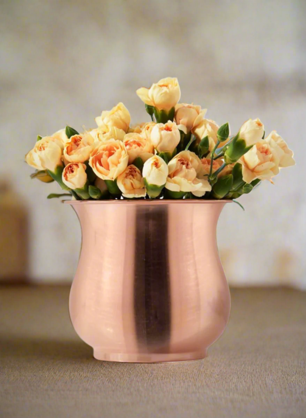 5" Copper Plated Curvy Flower Vase