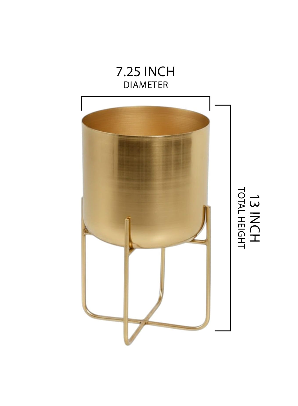 Gold Planter with Detachable Metal Stand, in 4 Sizes