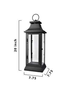 Serene Spaces Living Black/ White Hurricane Lanterns, in 3 sizes