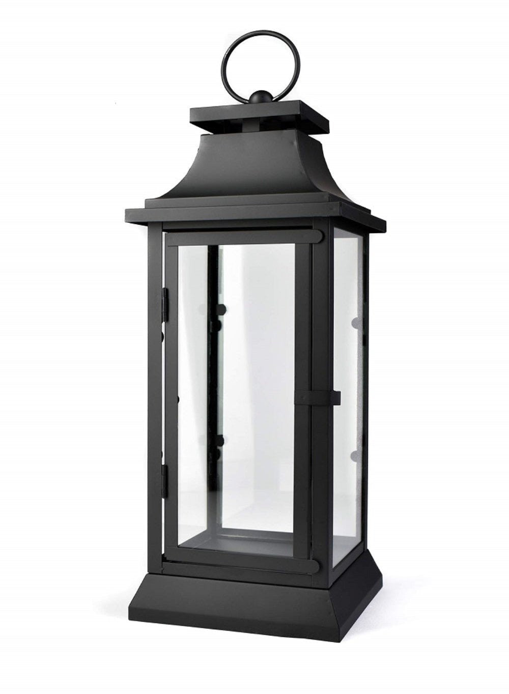 Serene Spaces Living Black/ White Hurricane Lanterns, in 3 sizes