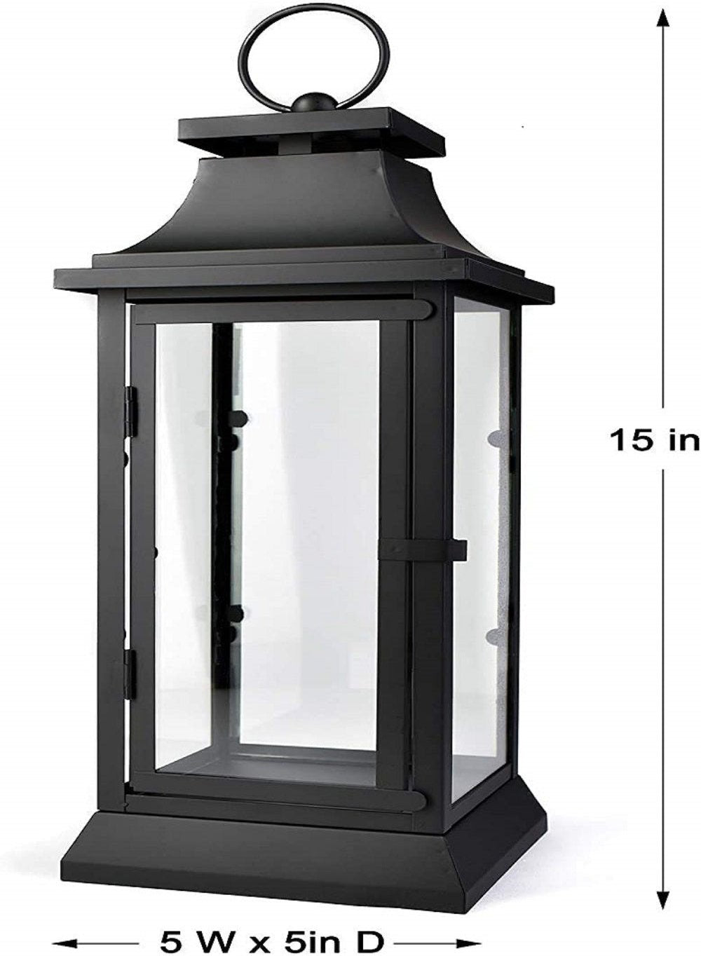 Serene Spaces Living Black/ White Hurricane Lanterns, in 3 sizes