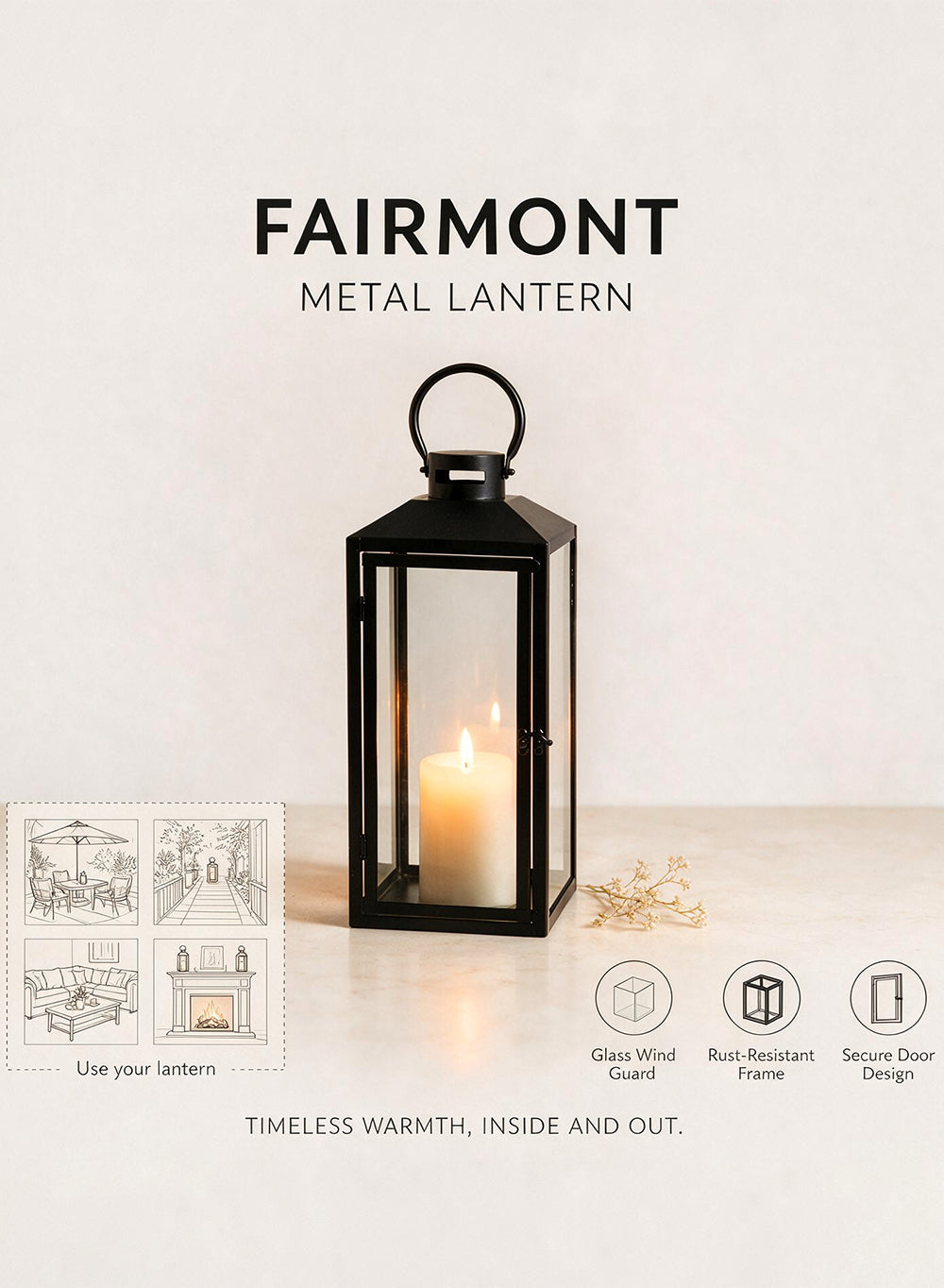 Fairmont Black Metal Lantern Collection