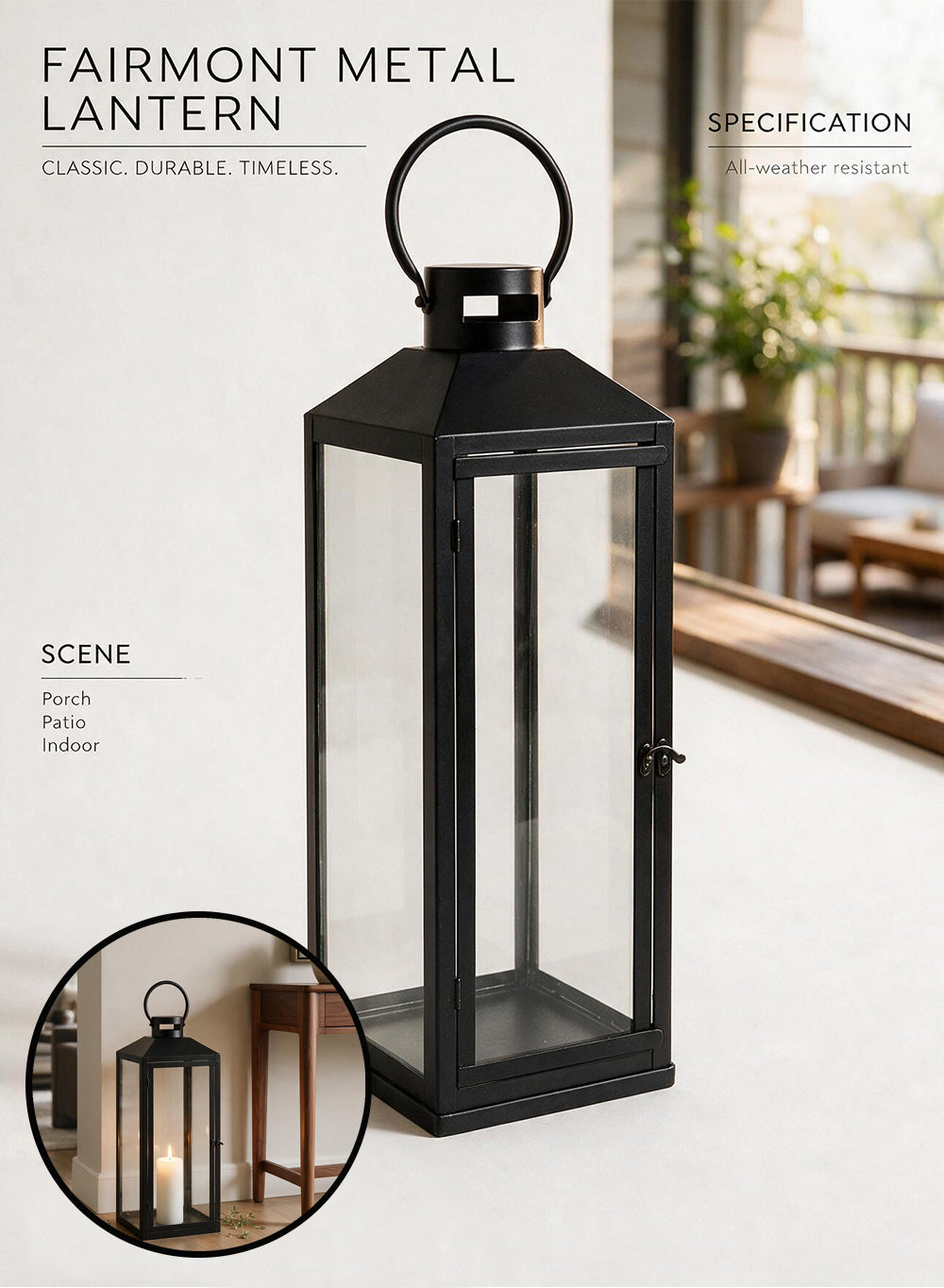 Fairmont Black Metal Lantern Collection
