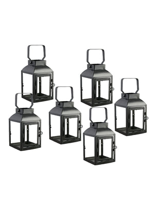 Farmhouse Steel Lantern, 3.5" Square & 8.4" Tall