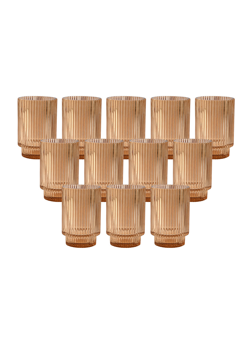 5" Ribbed Glass Votive Candle Holder, in 3 Colors