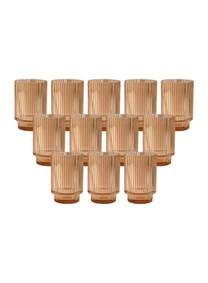 5" Ribbed Glass Votive Candle Holder, in 3 Colors