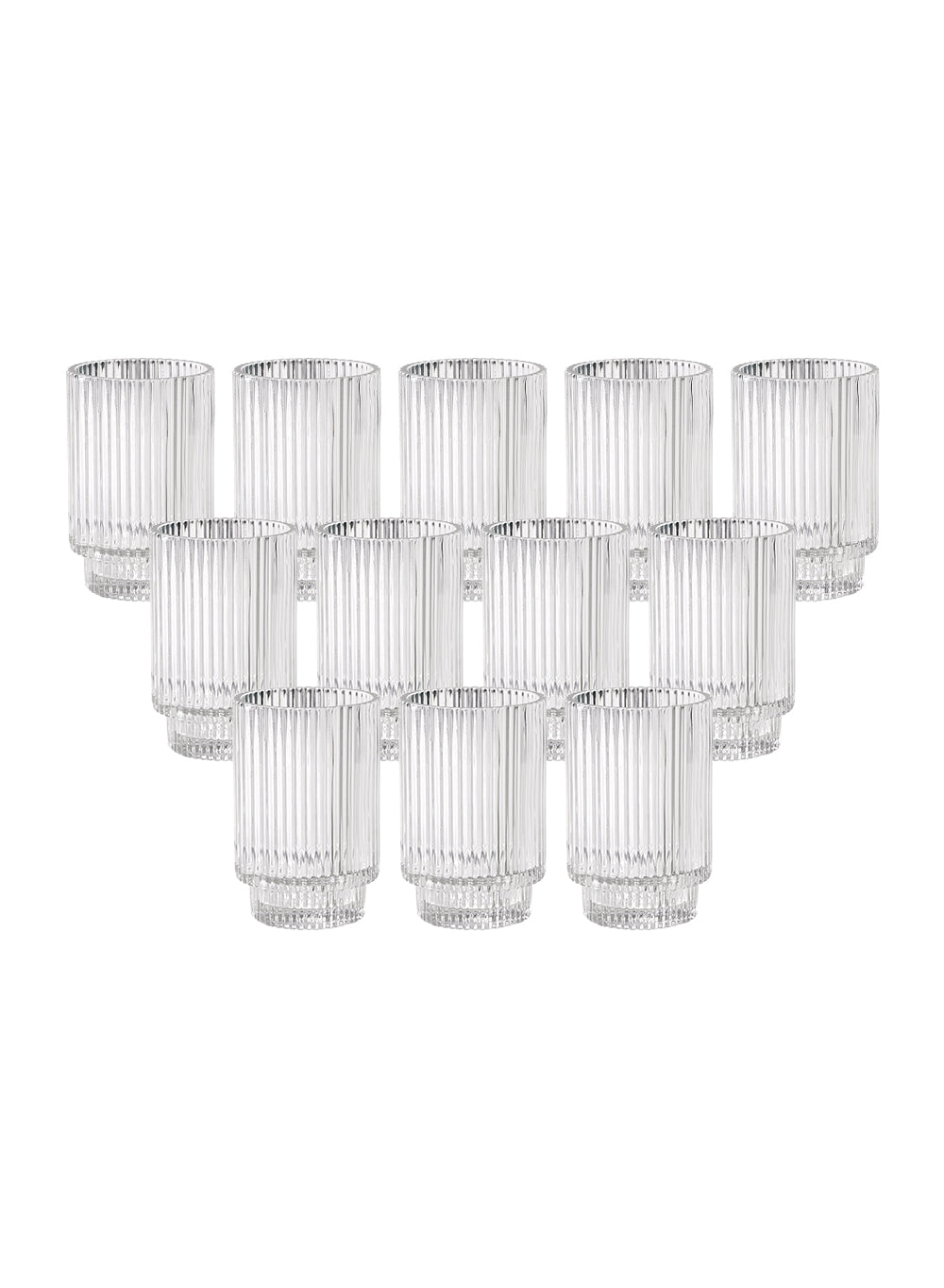 5" Ribbed Glass Votive Candle Holder, in 3 Colors