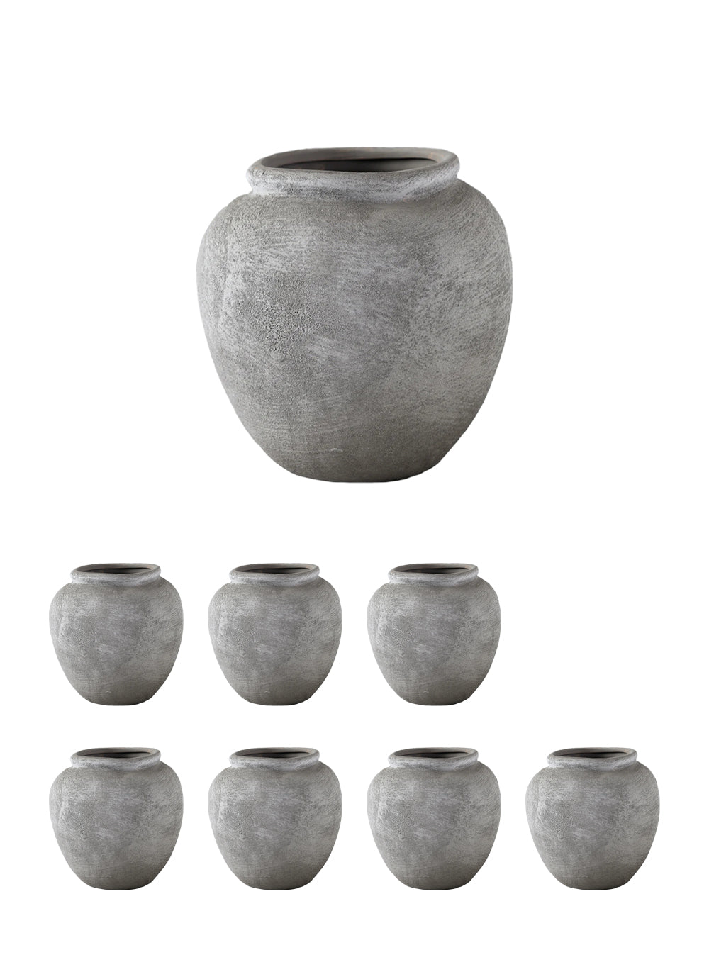 Gray Stone-Textured Ceramic Vase Collection