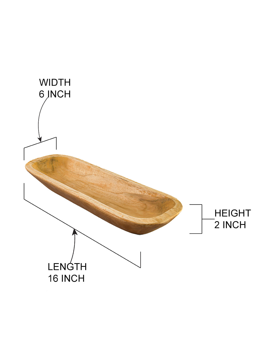 Rectangular Natural Wood Tray, in 2 Sizes