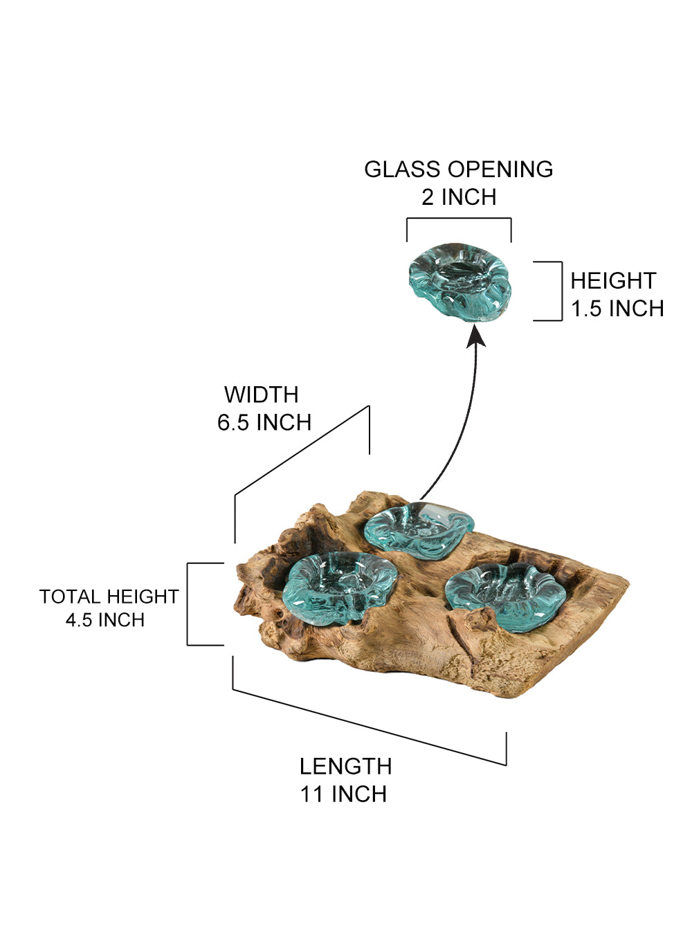 Teak & Glass Harmony Collection, in 2 Designs