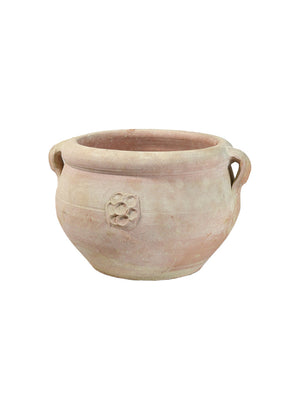 Serene Spaces Living, 10.5-Inch Antique Terracotta Clay Pottery Pot with Handles, Double Handled Decorative Vintage Pot for Plants, Home Decor, & Events