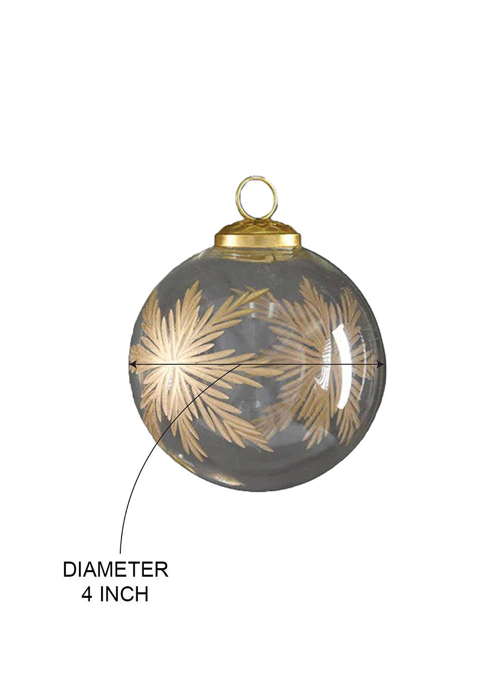 4" Golden Snowflake Glass Ornament, Pack of 4