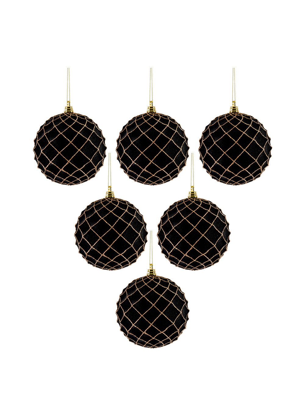 Black Christmas Ball Ornament, Pack of 12