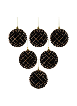 Black Christmas Ball Ornament, Pack of 12