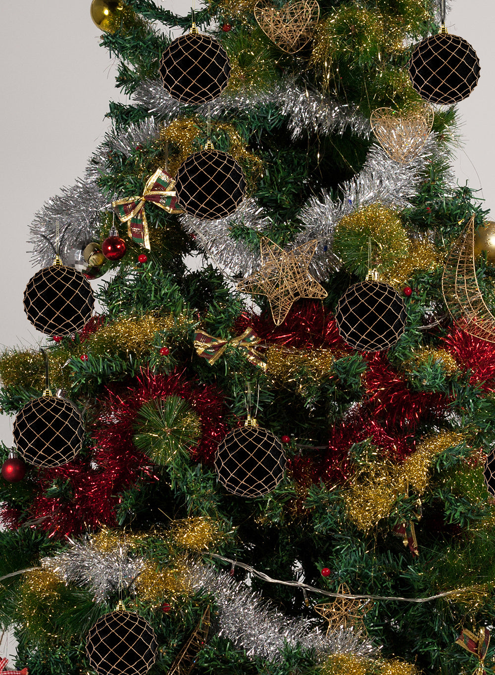 Black Christmas Ball Ornament, Pack of 12