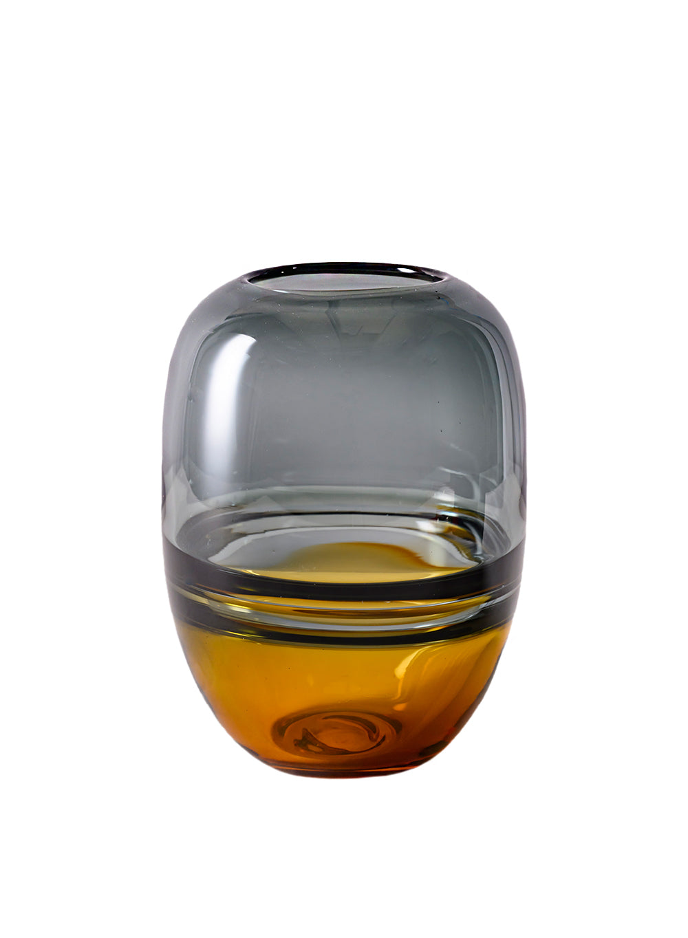 Duskfall Art Glass Vase, 6" Diameter & 8" Tall