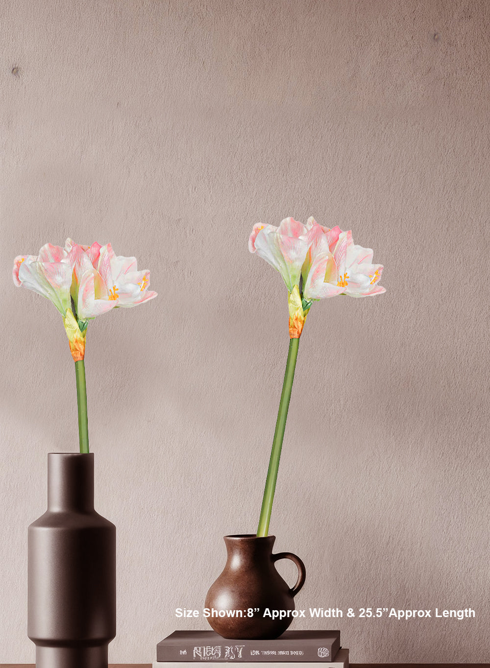 25.5" Lifelike Amaryllis Flower Stem, Pack of 12