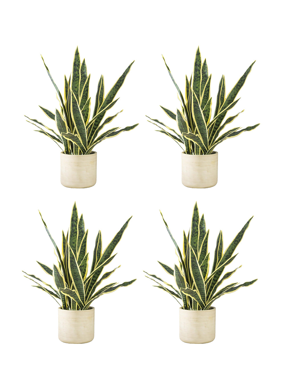 Lifelike Snake Plant in Ceramic Planter, 7" Diameter & 27.5" Tall