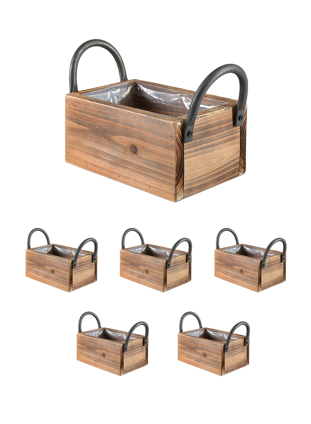 Everlyn Flower Box with Metal Handles, 9" Long, 6" Wide & 7.3" Tall