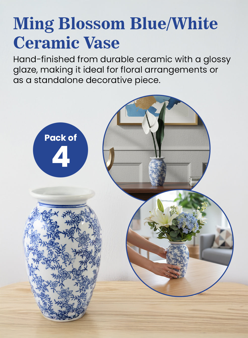 Ming Blossom Blue/White Ceramic Collection