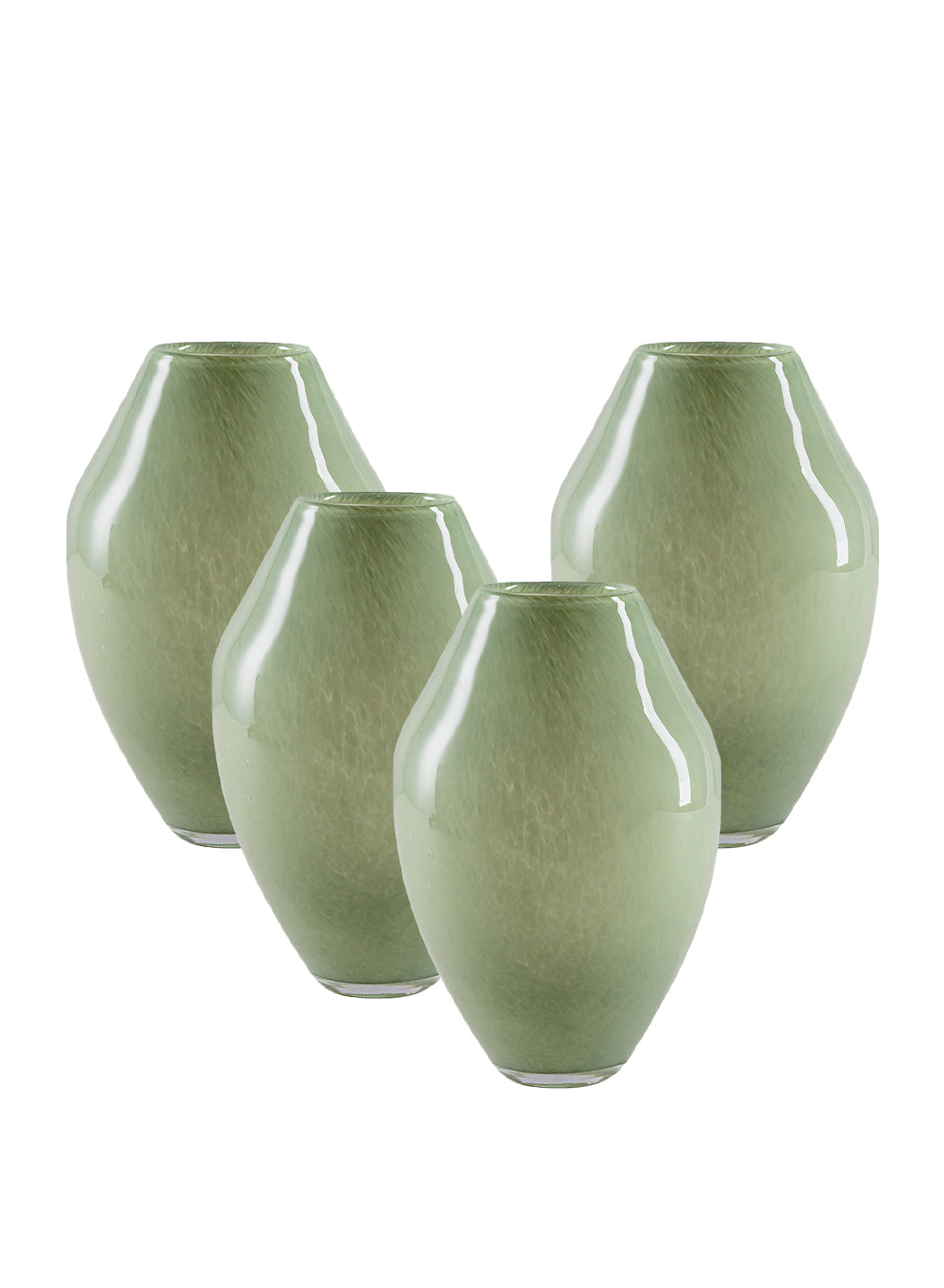 Empress Jade Glass Vase, 7" Diameter & 10" Tall