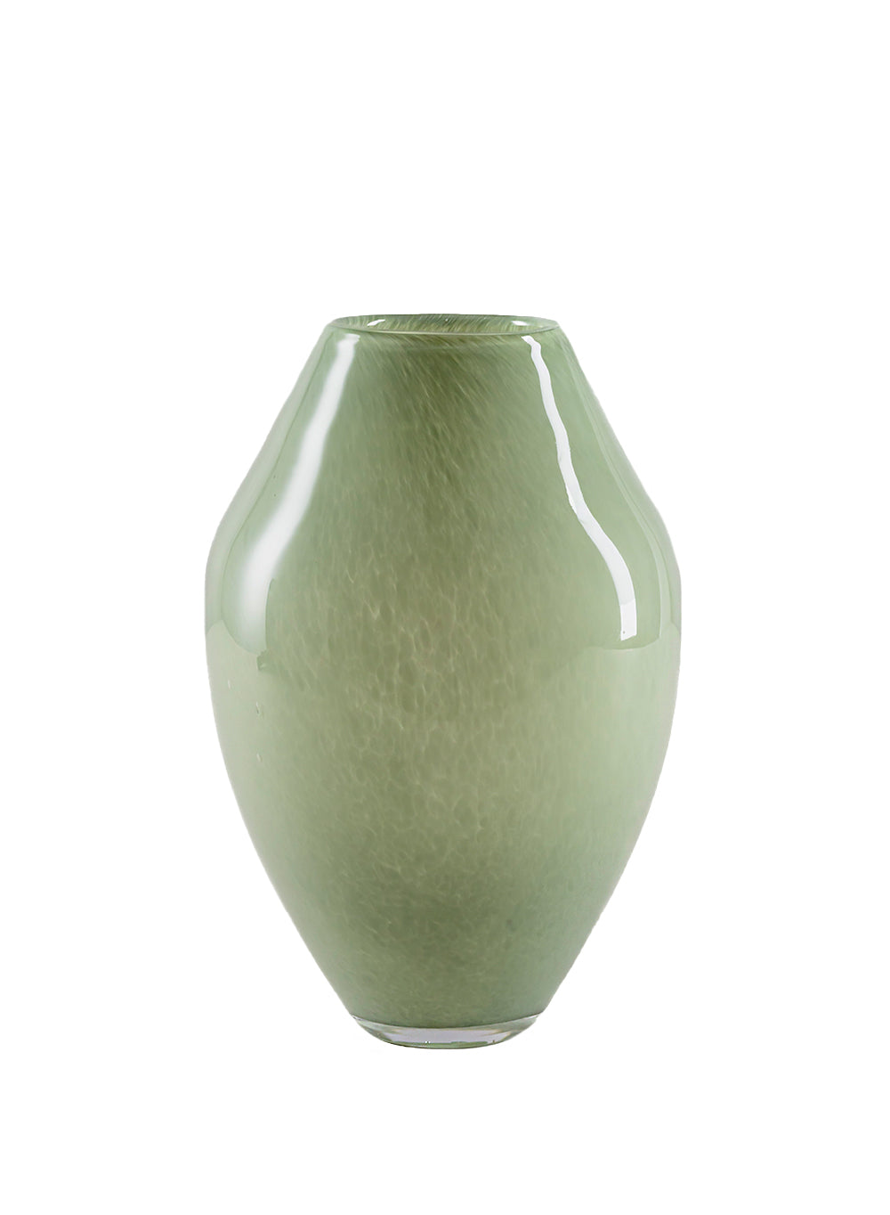 Empress Jade Glass Vase, 7" Diameter & 10" Tall