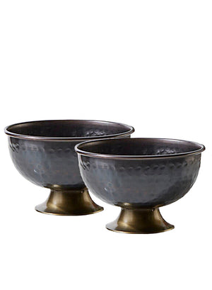 8" Vintage Hammered Copper Bowls, Set of 2