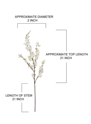 42" Artificial White Cherry Blossom Branch, Pack of 12