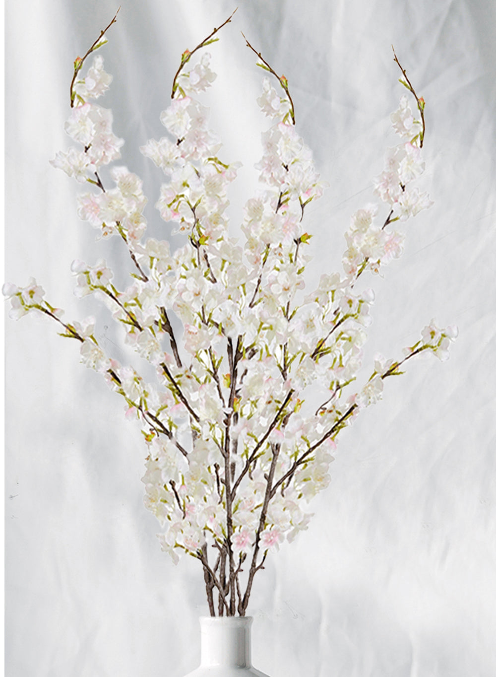 42" Artificial White Cherry Blossom Branch, Pack of 12