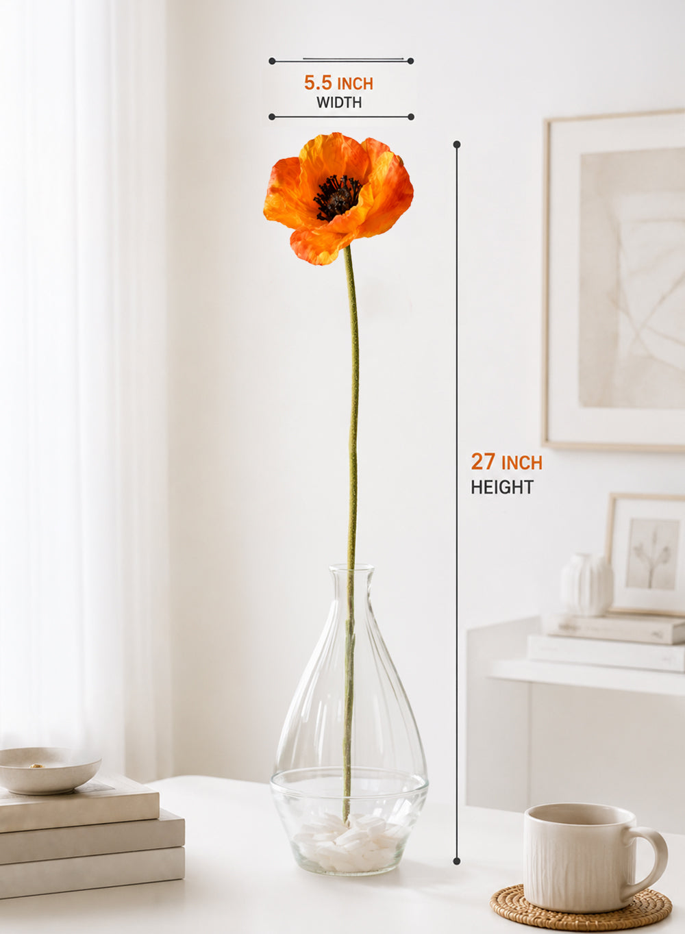 27" Artificial Poppy Stem Collection