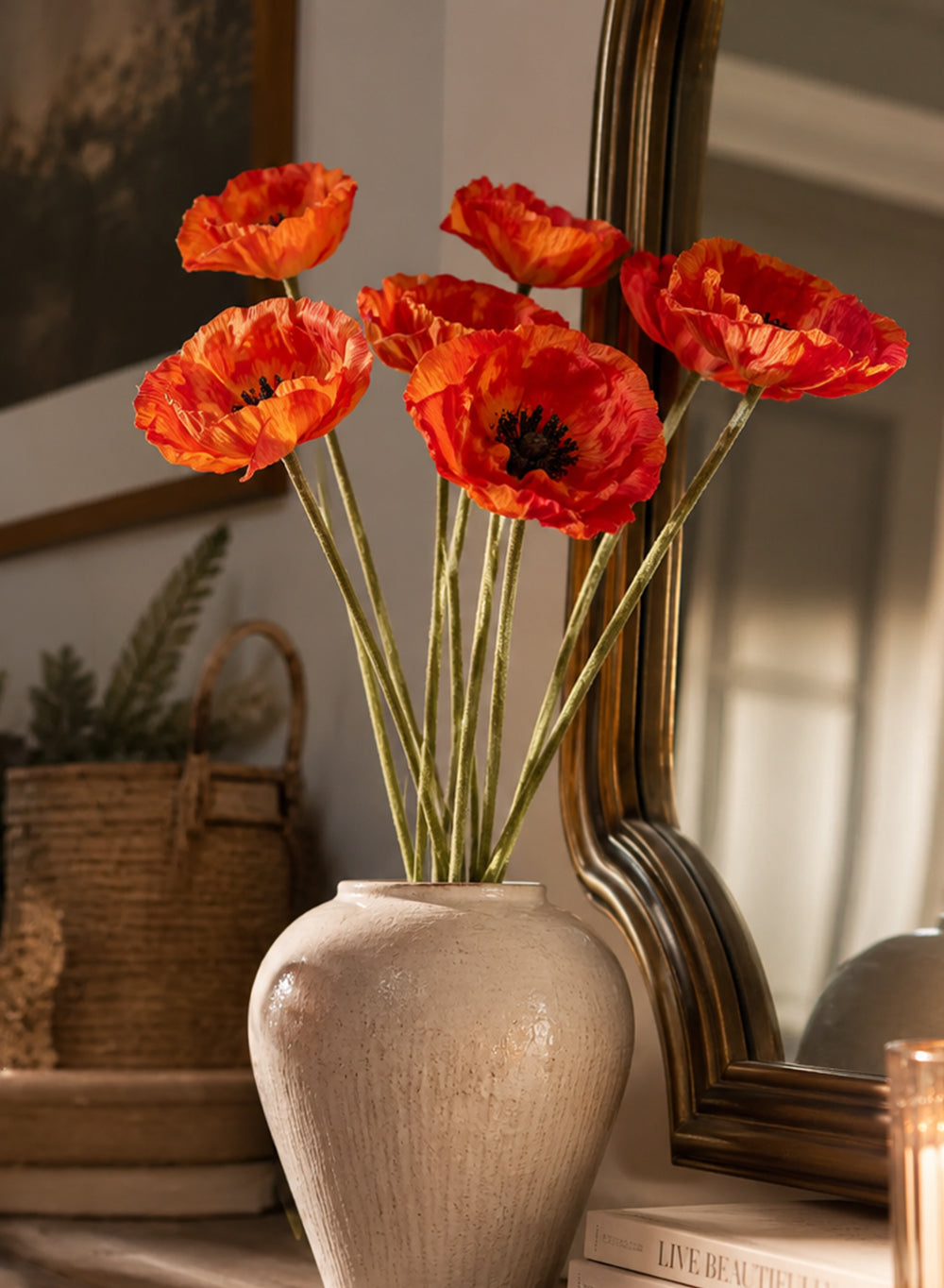 27" Artificial Poppy Stem Collection