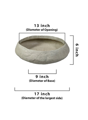 Natural Poly-Stone Rough Low Bowl