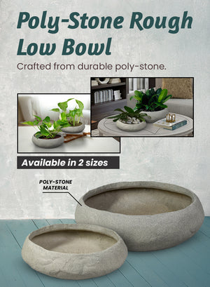 Natural Poly-Stone Rough Low Bowl