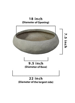 Natural Poly-Stone Rough Low Bowl