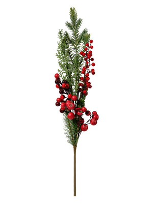 31.25" Red Pine Berry Branch, Set of 4