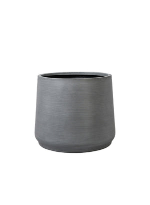 Fiber Glass Gray Vase, 13" Diameter & 11.5" Tall