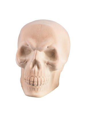 6" Life-Size White Flocked Human Skull