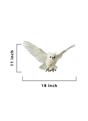 Feathered Artificial White Flying Owl, in 2 Sizes