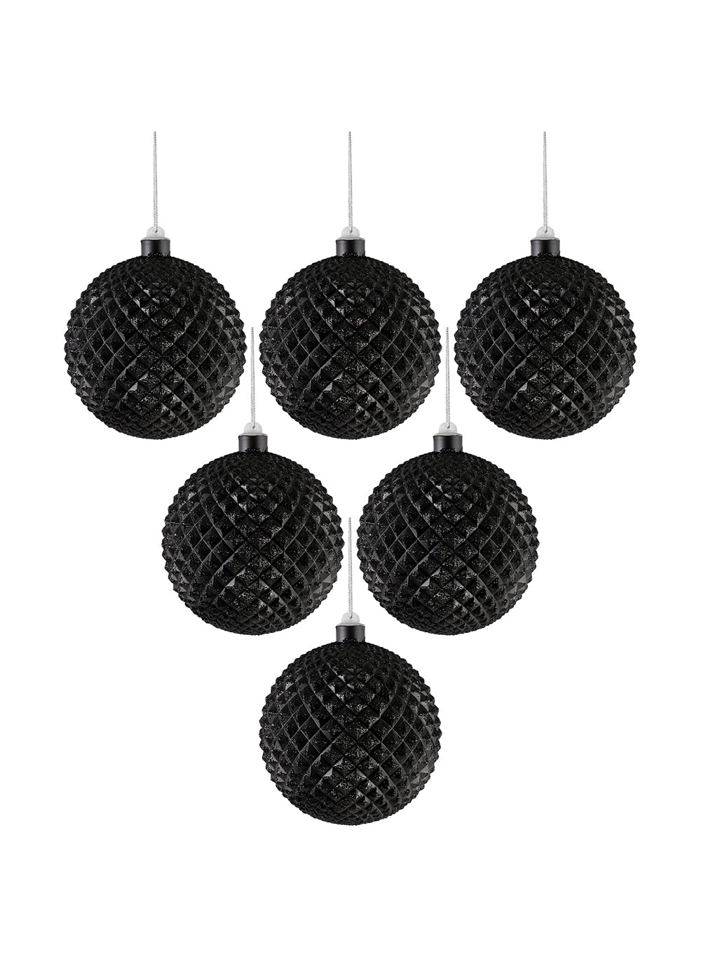 Black Christmas Ball Ornament, Pack of 12