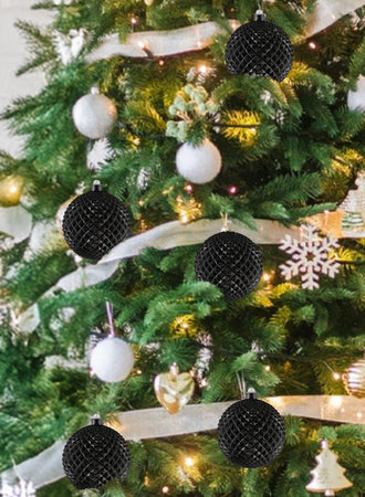 Black Christmas Ball Ornament, Pack of 12