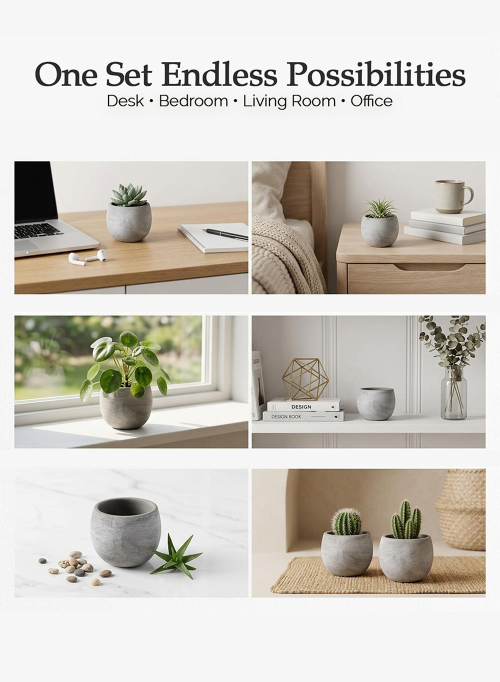 Aeris Grey Mini Planter Collection