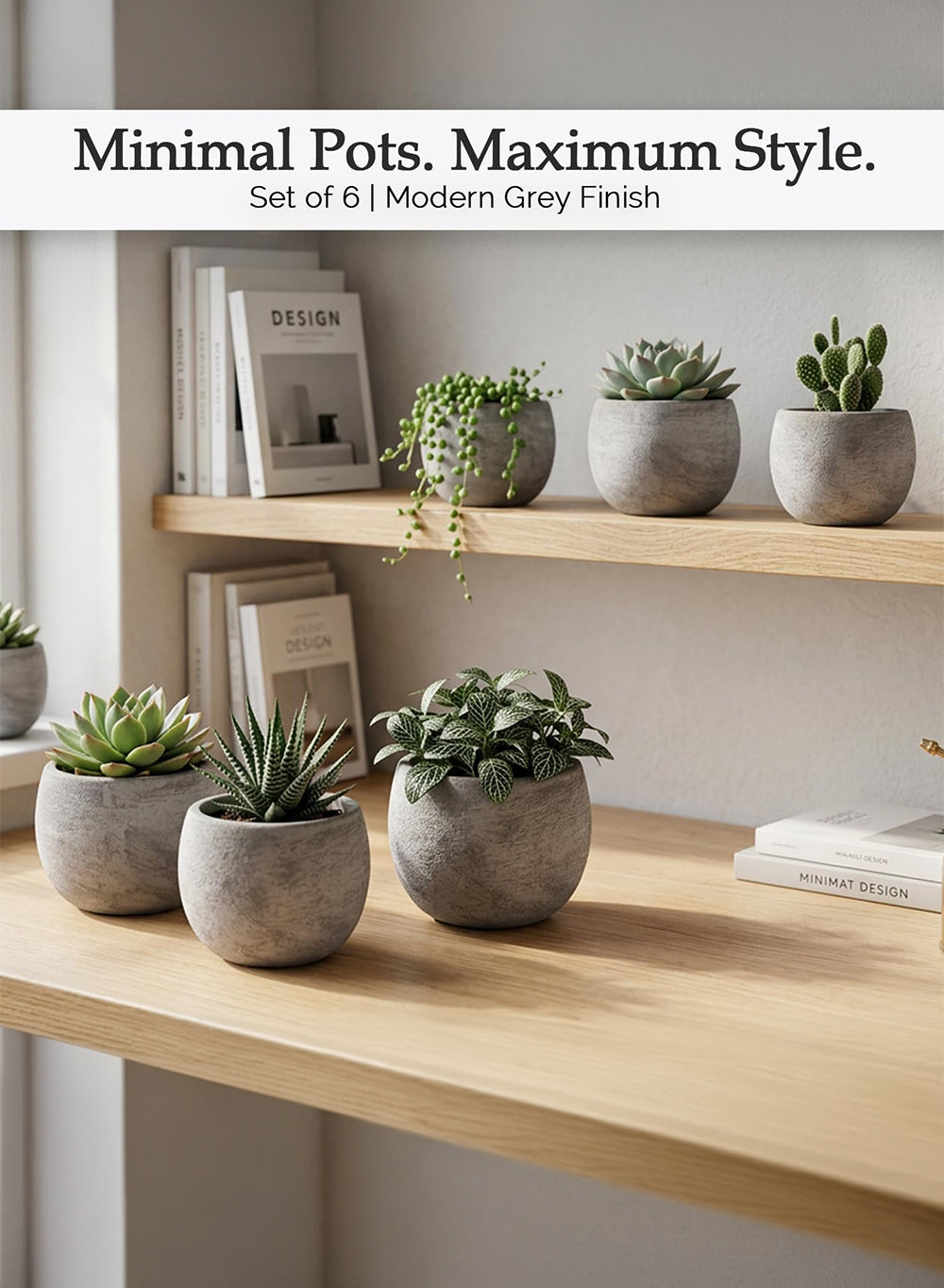 Aeris Grey Mini Planter Collection