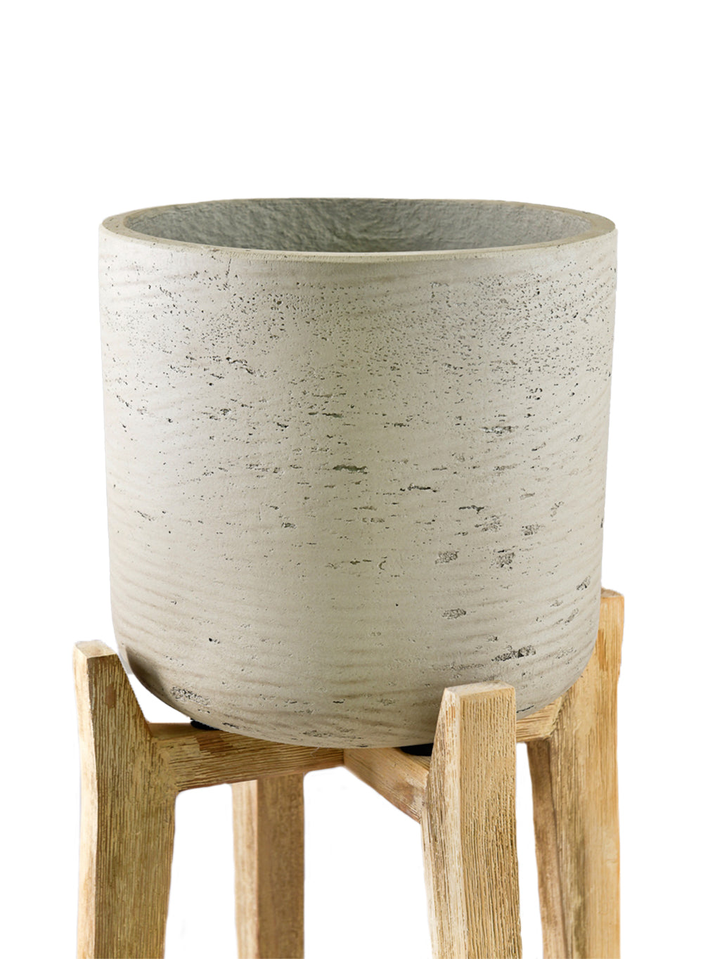 Minimalist Cement Planter with Wooden Legs, in 2 Sizes