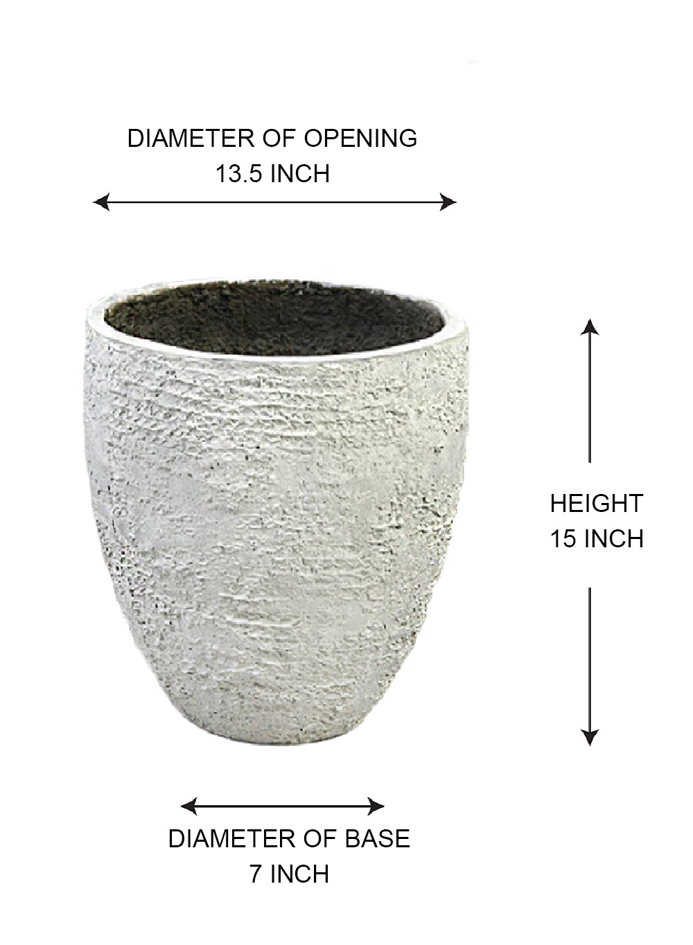 Rustic White Stone Planter, Available in 3 Sizes