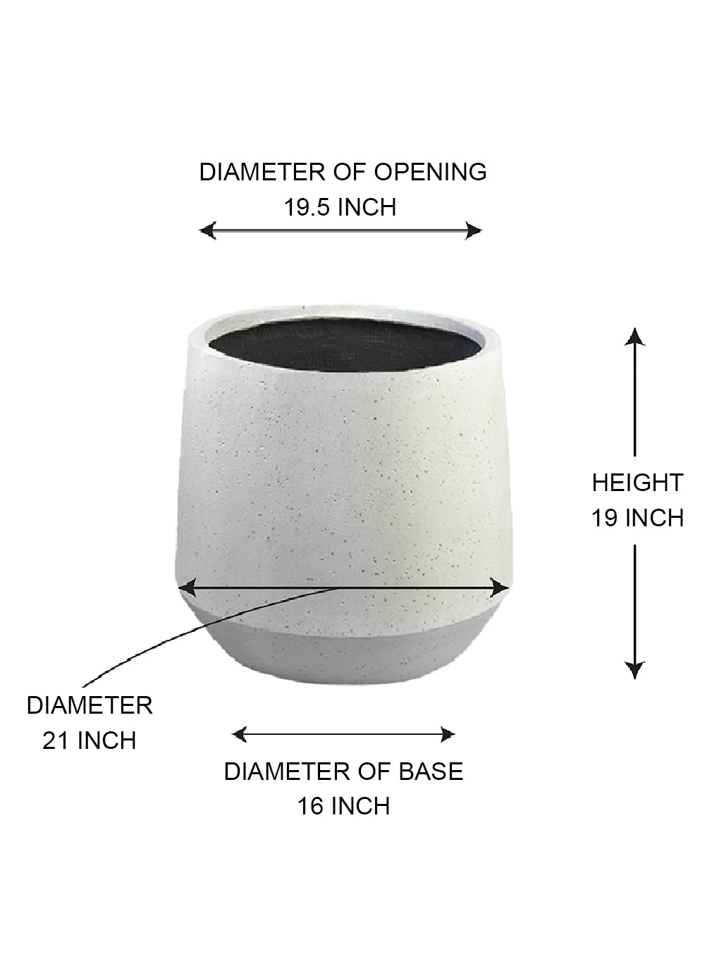 Sandora White Planter, Available in 3 Sizes