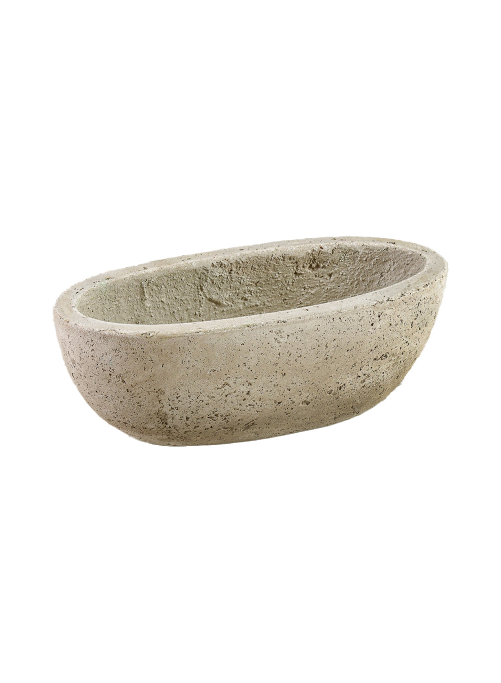 Beige Cement Oval Planter