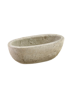 Beige Cement Oval Planter