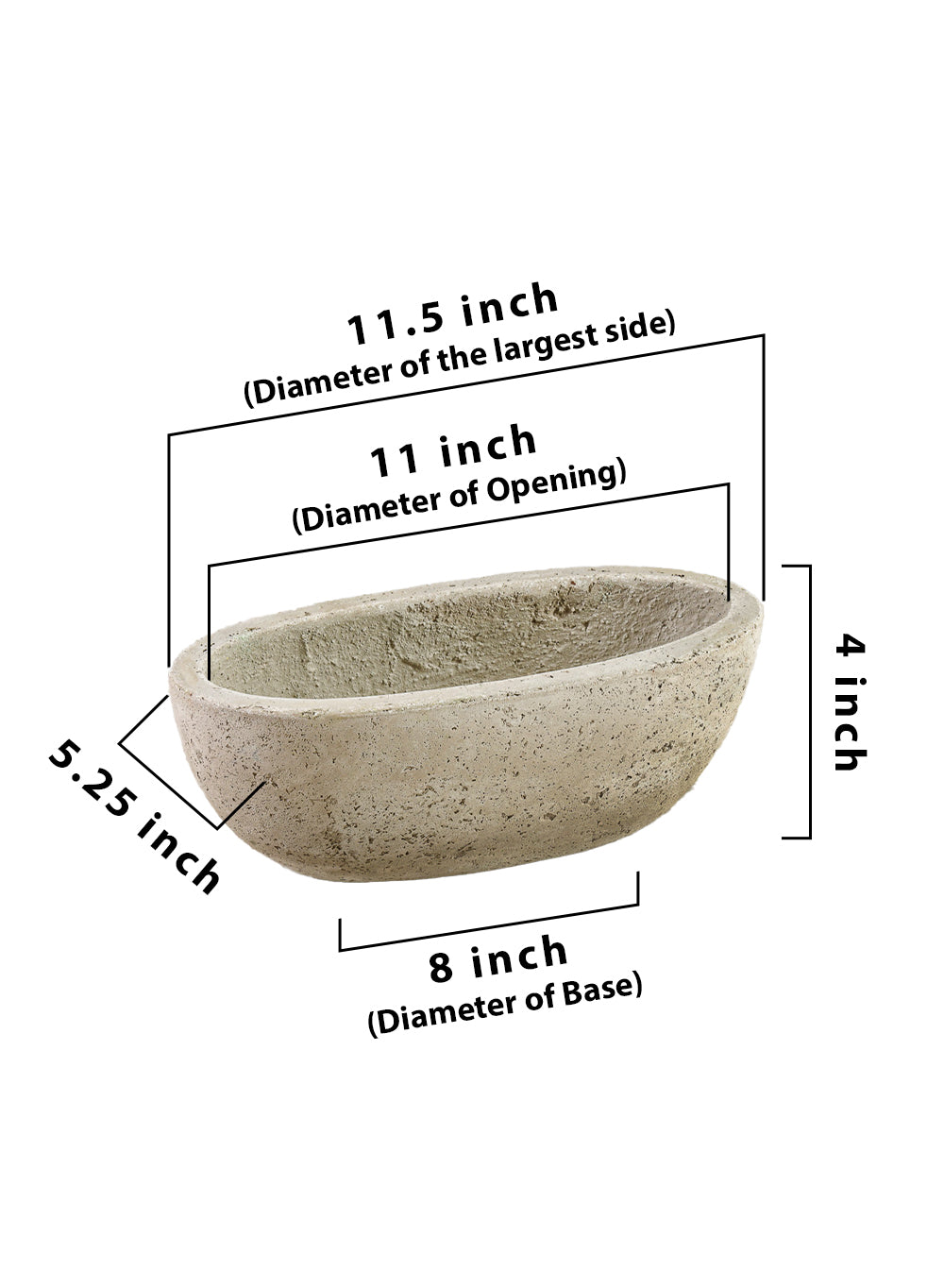 Beige Cement Oval Planter